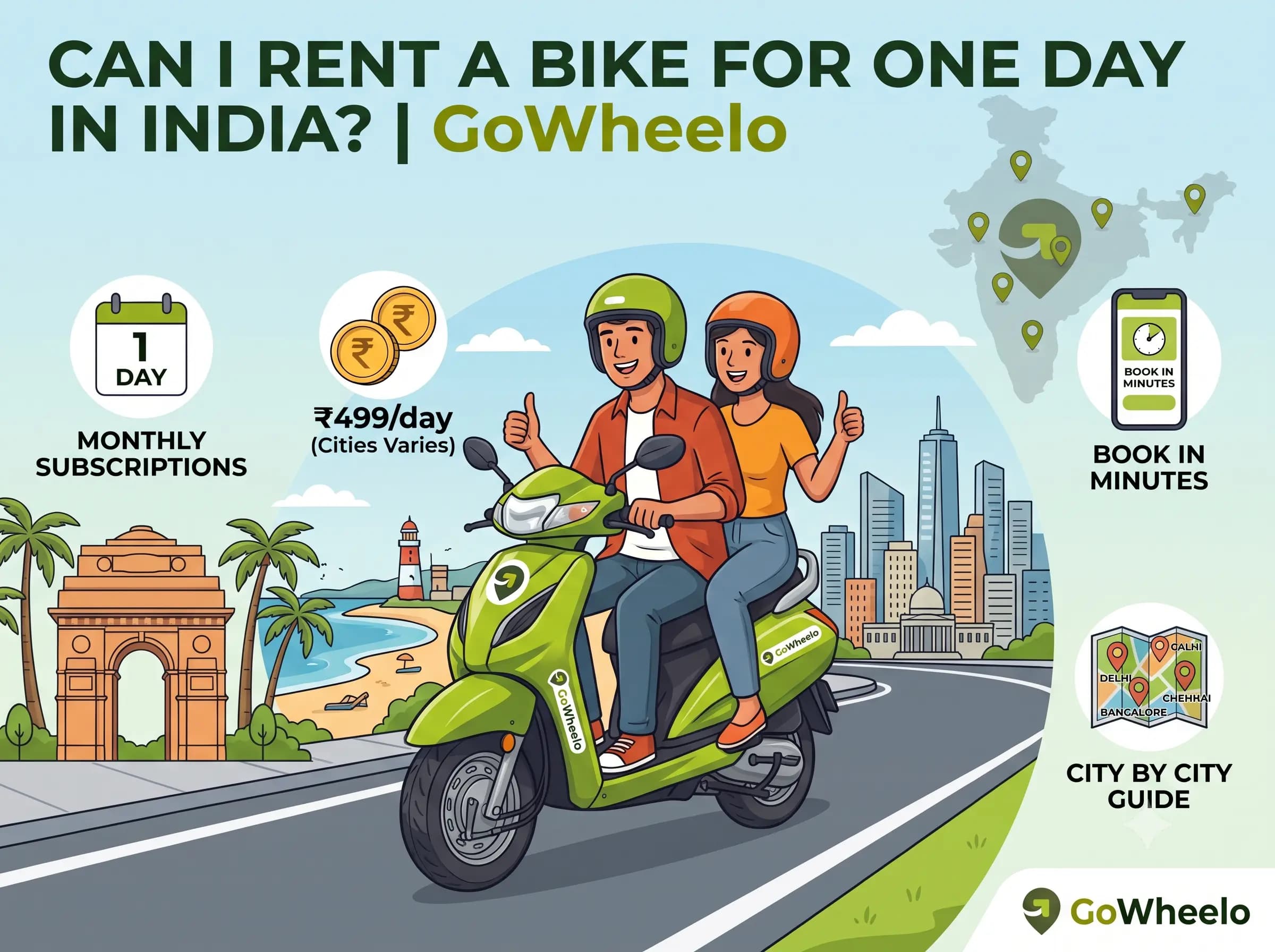 Can I Rent a Bike for One Day in India? | GoWheelo